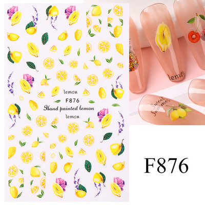 3D naljepnice za nokte Cvijeće Ružičasto Ljubičasta Akvarel Tinta Cvijeće Listovi Geometrijske linije Latice Naljepnice za Nail Art Manikura Dekoracija