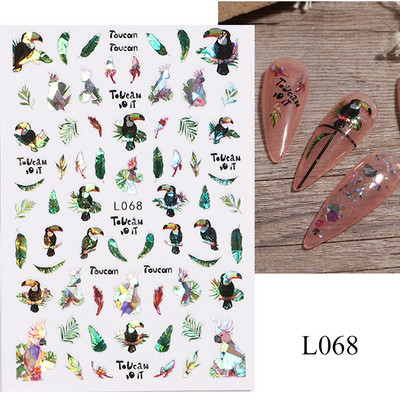 3D naljepnice za nokte Cvijeće Ružičasto Ljubičasta Akvarel Tinta Cvijeće Listovi Geometrijske linije Latice Naljepnice za Nail Art Manikura Dekoracija