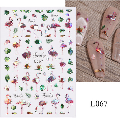 3D naljepnice za nokte Cvijeće Ružičasto Ljubičasta Akvarel Tinta Cvijeće Listovi Geometrijske linije Latice Naljepnice za Nail Art Manikura Dekoracija