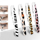 Jauns Leopard skropstu pincetes nerūsējošā tērauda supercietā pincete 3D apjoma precīzs augstas precizitātes antistatisks skropstu pieaudzēšanas klips