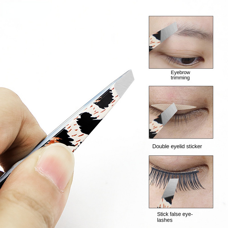 Jauns Leopard skropstu pincetes nerūsējošā tērauda supercietā pincete 3D apjoma precīzs augstas precizitātes antistatisks skropstu pieaudzēšanas klips