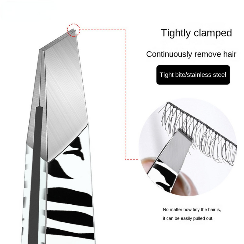 Jauns Leopard skropstu pincetes nerūsējošā tērauda supercietā pincete 3D apjoma precīzs augstas precizitātes antistatisks skropstu pieaudzēšanas klips