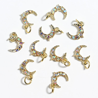 100/10gab 3D sakausējuma luksusa sudraba zvaigžņu nagu piekariņi dobi pīrsingi, piekaramie rotaslietas nagu mākslas rotājumi, DIY kulonu manikīrs