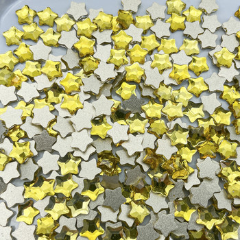 100 τμχ Πολύχρωμα Glass Star Nail Art Rhinestones 6mm Flatback Mini Gem Stones For DIY Nail Art Strass Accessories Manicure