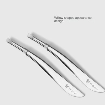 Пинсети за вежди Наклонени щипки за вежди от неръждаема стомана Инструменти за премахване на косми Инструменти за грим