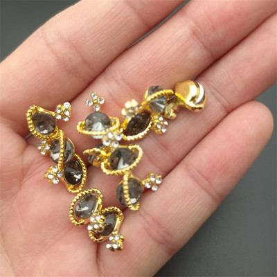 10 gab. Luksusa spīdīgs planētas nagu piekariņi, sakausējums metāls, 3D kristāla nagu māksla