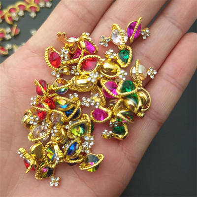 10 gab. Luksusa spīdīgs planētas nagu piekariņi, sakausējums metāls, 3D kristāla nagu māksla