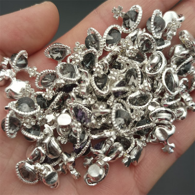 10 gab. Luksusa spīdīgs planētas nagu piekariņi, sakausējums metāls, 3D kristāla nagu māksla