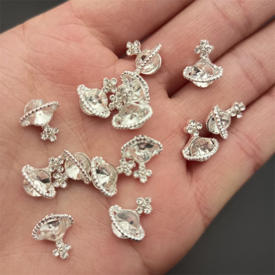 10 gab. Luksusa spīdīgs planētas nagu piekariņi, sakausējums metāls, 3D kristāla nagu māksla