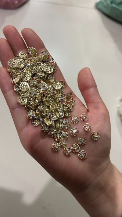 10 gab. Luksusa spīdīgs planētas nagu piekariņi, sakausējums metāls, 3D kristāla nagu māksla