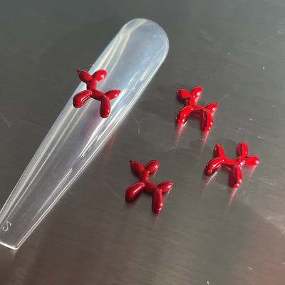 -Balona kucēns - Kiyomi Punk Dog Nagu sakausējums, stāvošs balons Suņa attēls Metālisks piekariņi Bērniem līdzīgs Kawaii Nail DIY Rota 404art