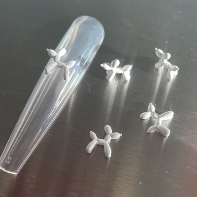 -Balona kucēns - Kiyomi Punk Dog Nagu sakausējums, stāvošs balons Suņa attēls Metālisks piekariņi Bērniem līdzīgs Kawaii Nail DIY Rota 404art