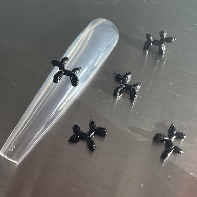 -Balona kucēns - Kiyomi Punk Dog Nagu sakausējums, stāvošs balons Suņa attēls Metālisks piekariņi Bērniem līdzīgs Kawaii Nail DIY Rota 404art