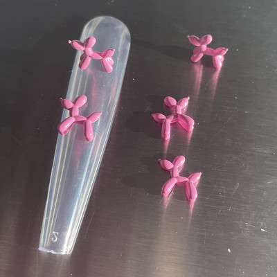 -Balona kucēns - Kiyomi Punk Dog Nagu sakausējums, stāvošs balons Suņa attēls Metālisks piekariņi Bērniem līdzīgs Kawaii Nail DIY Rota 404art