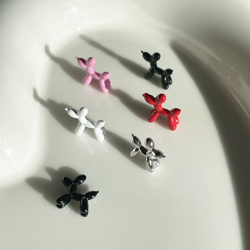 -Balona kucēns - Kiyomi Punk Dog Nagu sakausējums, stāvošs balons Suņa attēls Metālisks piekariņi Bērniem līdzīgs Kawaii Nail DIY Rota 404art