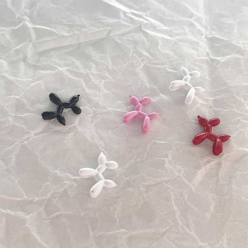 -Balona kucēns - Kiyomi Punk Dog Nagu sakausējums, stāvošs balons Suņa attēls Metālisks piekariņi Bērniem līdzīgs Kawaii Nail DIY Rota 404art