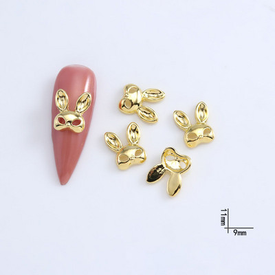 10 buc. Mască de iepure auriu, argintiu, urechi, unghii, farfurii pentru unghii, aliaj, metal, decorațiuni, nituri, bijuterii, accesorii, accesorii pentru manichiură 3D
