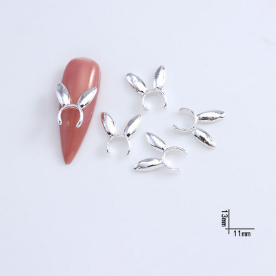 10 buc. Mască de iepure auriu, argintiu, urechi, unghii, farfurii pentru unghii, aliaj, metal, decorațiuni, nituri, bijuterii, accesorii, accesorii pentru manichiură 3D
