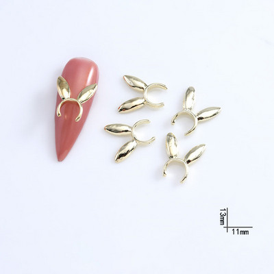 10 buc. Mască de iepure auriu, argintiu, urechi, unghii, farfurii pentru unghii, aliaj, metal, decorațiuni, nituri, bijuterii, accesorii, accesorii pentru manichiură 3D