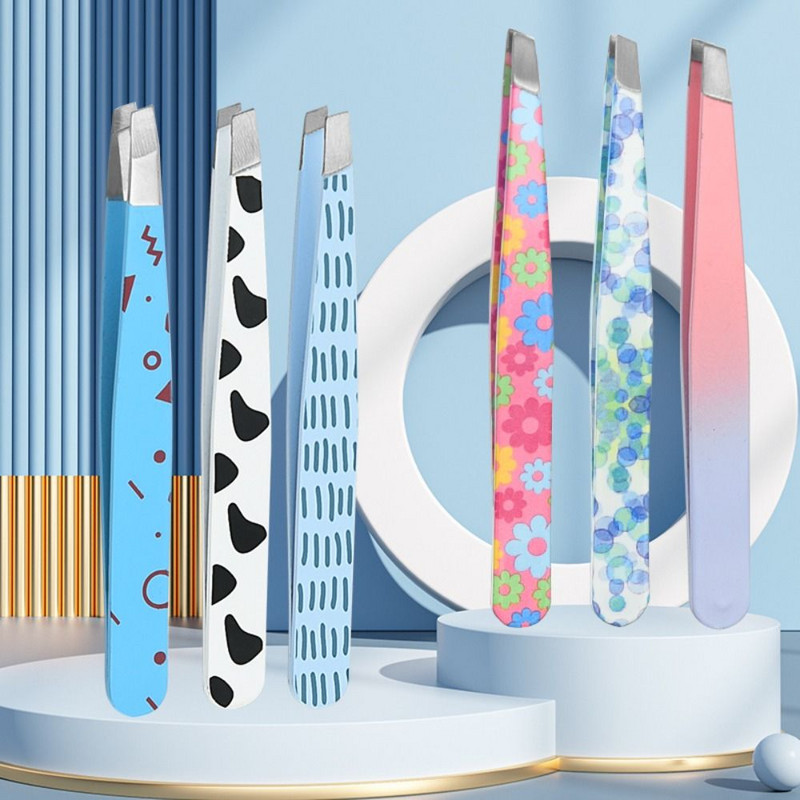 Profesionāla karikatūras raksta uzacu pincete uzacu apgriešanas noņemšana smalkiem matiņiem, slīpām acīm uzacu klipši no nerūsējošā tērauda