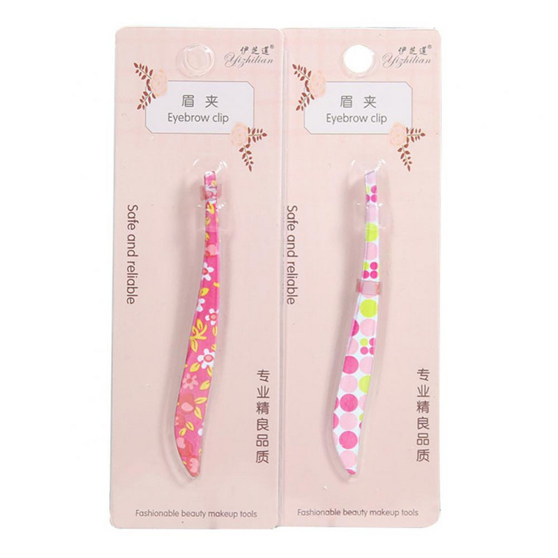 Krāsu uzacu skava nerūsējošā tērauda pincete slīpa uzacu saspraude vīriešiem un sievietēm bārdas noplūkšanas uzacu apgriešanas nazis