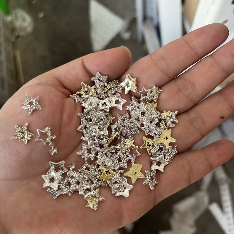 3D pentagram zvijezda šarm za nokte Srebrna zvijezda Nail Art Y2K dizajn legure klinovi privjesak kamenčići dragulji punk gotika DIY manikura 10 kom