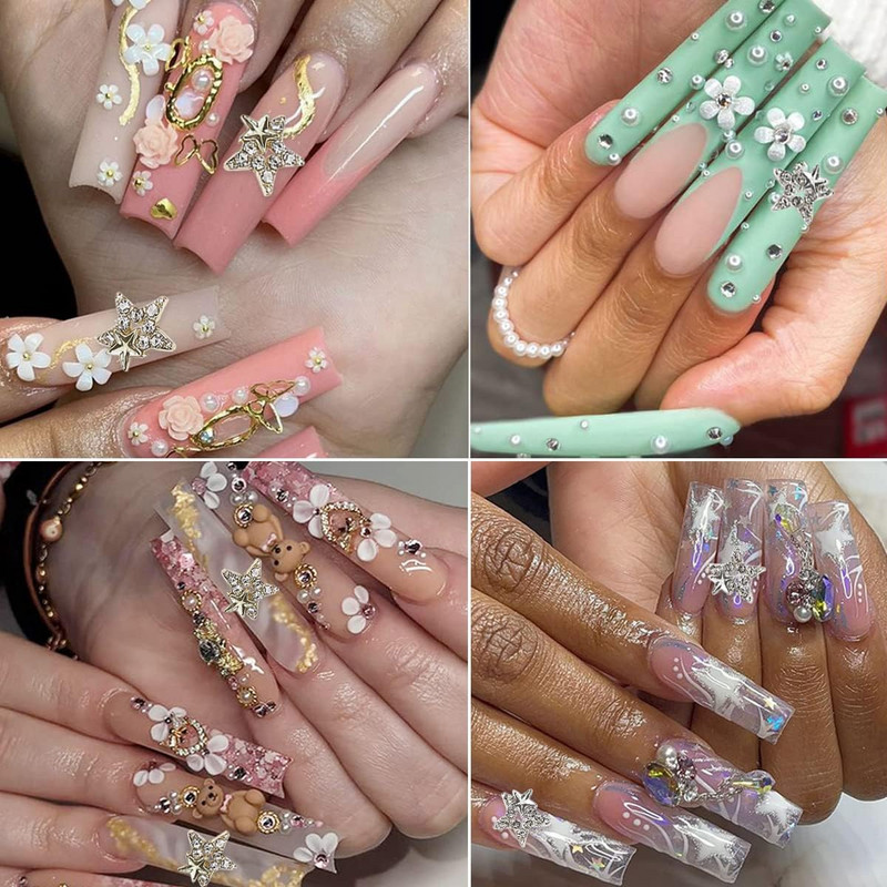 3D pentagram zvijezda šarm za nokte Srebrna zvijezda Nail Art Y2K dizajn legure klinovi privjesak kamenčići dragulji punk gotika DIY manikura 10 kom