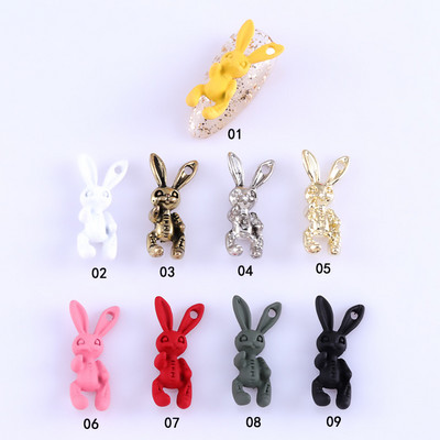 10 tk Nail Art Skull Rabbit Sweet Funeral Girl Style Metal Spray Paint Frosted Rabbit 2021 New Arrival Net Red Nail Ehted