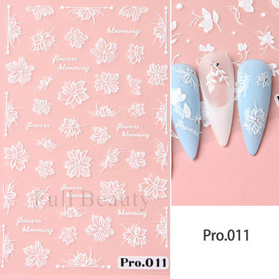 1Gb Sakuras Uzlīmes Nagiem 5D Reljefs Pavasara Ķiršu Zieds Tulpes Peonija Ziedi Ziedlapiņas Slīdņi Manikīra Dekorācija LAPro010