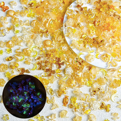 50 komada nasumične miješane smole, cvijet, leptir, privjesci za nokte, slatka bijela ružičasta zvijezda, mjesec, zec za ukrase za nokte DIY pribor