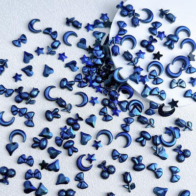 50 komada nasumične miješane smole, cvijet, leptir, privjesci za nokte, slatka bijela ružičasta zvijezda, mjesec, zec za ukrase za nokte DIY pribor