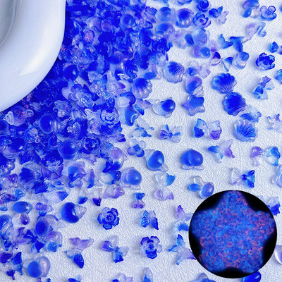 50 komada nasumične miješane smole, cvijet, leptir, privjesci za nokte, slatka bijela ružičasta zvijezda, mjesec, zec za ukrase za nokte DIY pribor