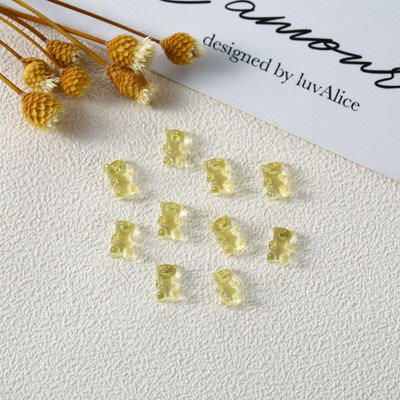 100Gb Cute Bear Mini Resin Cartoon Cabochon Ornament Juvelierizstrādājumu piekariņi Nagu dekorēšana Plakana manikīra daļas Nagu piekariņi