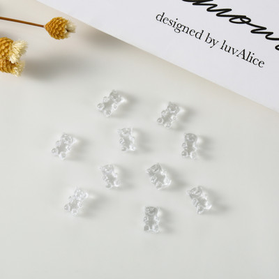 100Gb Cute Bear Mini Resin Cartoon Cabochon Ornament Juvelierizstrādājumu piekariņi Nagu dekorēšana Plakana manikīra daļas Nagu piekariņi