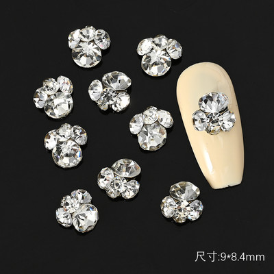 10 gab. 3D spīdīgi pāļu urbji nagu dārgakmens Rhinestones balti mirdzoši grezni kristāla dimanti nagu mākslas dekori DIY rotaslietas manikīrs