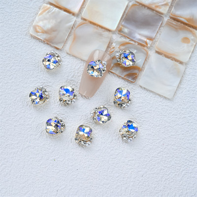 10 gab. 3D spīdīgi pāļu urbji nagu dārgakmens Rhinestones balti mirdzoši grezni kristāla dimanti nagu mākslas dekori DIY rotaslietas manikīrs