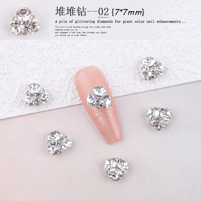 10 gab. 3D spīdīgi pāļu urbji nagu dārgakmens Rhinestones balti mirdzoši grezni kristāla dimanti nagu mākslas dekori DIY rotaslietas manikīrs