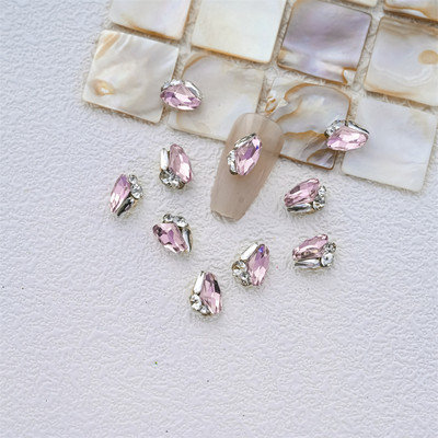 10 gab. 3D spīdīgi pāļu urbji nagu dārgakmens Rhinestones balti mirdzoši grezni kristāla dimanti nagu mākslas dekori DIY rotaslietas manikīrs