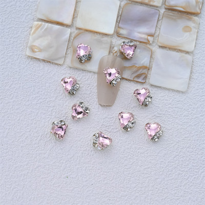 10 gab. 3D spīdīgi pāļu urbji nagu dārgakmens Rhinestones balti mirdzoši grezni kristāla dimanti nagu mākslas dekori DIY rotaslietas manikīrs