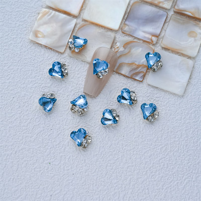 10 gab. 3D spīdīgi pāļu urbji nagu dārgakmens Rhinestones balti mirdzoši grezni kristāla dimanti nagu mākslas dekori DIY rotaslietas manikīrs