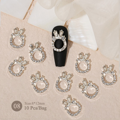 10gab Zelta Sudraba Metāls Spīdīgs Tauriņš Zvaigzne nagu piekariņi sakausējuma rotaslietas Nagu Rhinestones 3D nagu daļas Art Decoration Aksesuāri