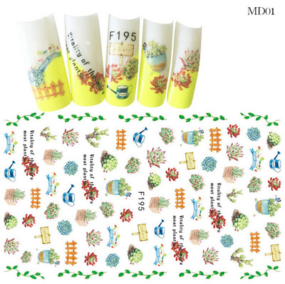 Ziedu sērijas nagu ūdens uzlīmes uzlīmes Sakura margrietiņa lavandas ziedu raksta pārneses uzlīme manikīrs nagu mākslas dekors