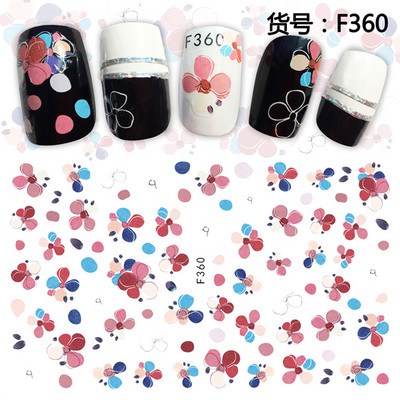 Ziedu sērijas nagu ūdens uzlīmes uzlīmes Sakura margrietiņa lavandas ziedu raksta pārneses uzlīme manikīrs nagu mākslas dekors