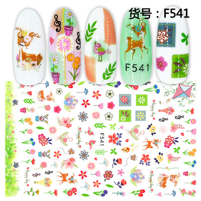 Ziedu sērijas nagu ūdens uzlīmes uzlīmes Sakura margrietiņa lavandas ziedu raksta pārneses uzlīme manikīrs nagu mākslas dekors