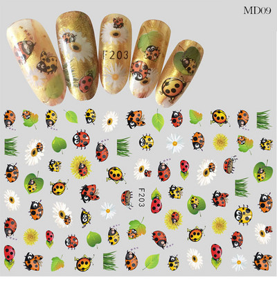 Ziedu sērijas nagu ūdens uzlīmes uzlīmes Sakura margrietiņa lavandas ziedu raksta pārneses uzlīme manikīrs nagu mākslas dekors