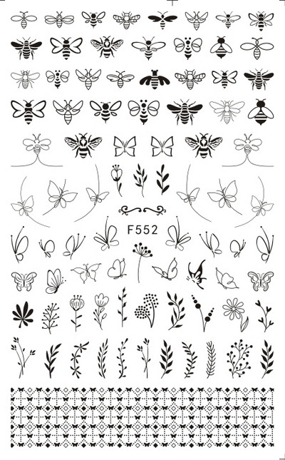 Ziedu sērijas nagu ūdens uzlīmes uzlīmes Sakura margrietiņa lavandas ziedu raksta pārneses uzlīme manikīrs nagu mākslas dekors