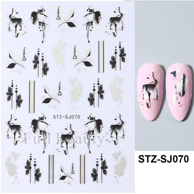 Love Heart Design Golden Wave Line 3D Nagu uzlīmes Y2K Adhesive Decals Sarkans Rozā Valentīna Nail Art Dekorācijas Slīdņi Manikīrs