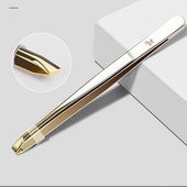 Nerūsējošā tērauda plakans/slīps uzgalis Daudzfunkciju pincete uzacu pincete sejai matu noņemšanas grima rīks mākslīgo skropstu pincete