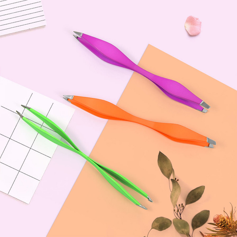 1 gab. Divu galviņu uzacu pincete daudzfunkcionāls skropstu pieaudzēšanas klips Antistatisks slīps un smails pincetes grima rīki