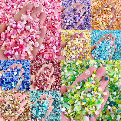 50 τμχ Random Mixed Resin Nail Art Charms Glow-in-the-dark Bow Love Bear Variety Nail Art Διακοσμητικά αξεσουάρ Nail Crystal DIY